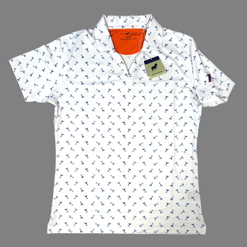 Florida Gators Martini Print Horn Legend Women’s Golf Polo Shirt NEW size M